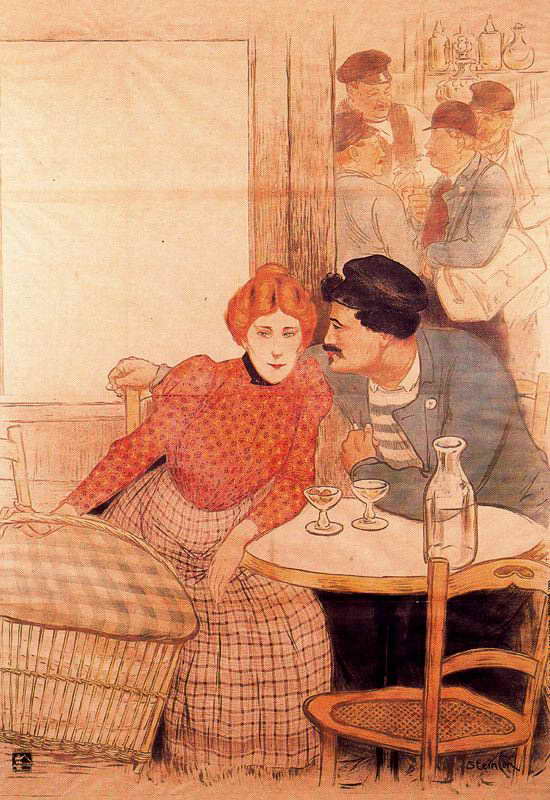 Couple In A Cafe by Theophile-Alexandre Steinlen